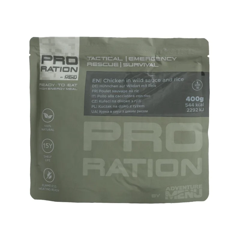 Hühnchen auf Wildart mit Reis 400g tactical meal ready to eat