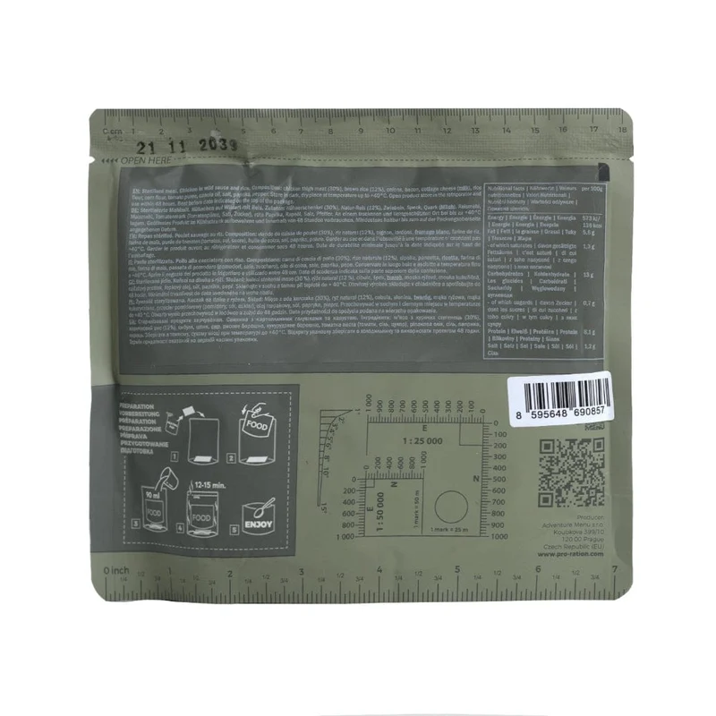 Hühnchen auf Wildart mit Reis 400g tactical meal ready to eat