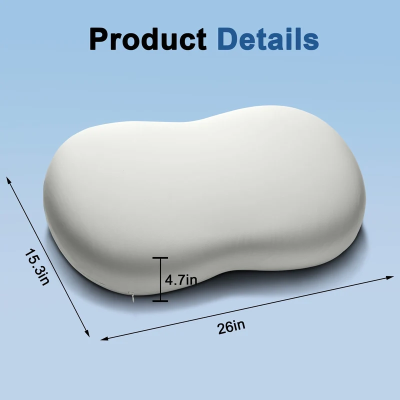 SUGIFT Cervical Memory Foam Pillow and Contour Neck Pillow with Cooling Ice Silk Cover for Side Sleeper Neck Pain Relief, Gray Green