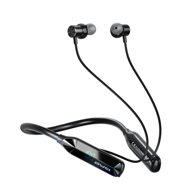 SUGIFT Wireless Headphones Bluetooth 6.0 Neckband with 200-Hour Playtime and Dual Device Connection for Office Gym and Commute, Black