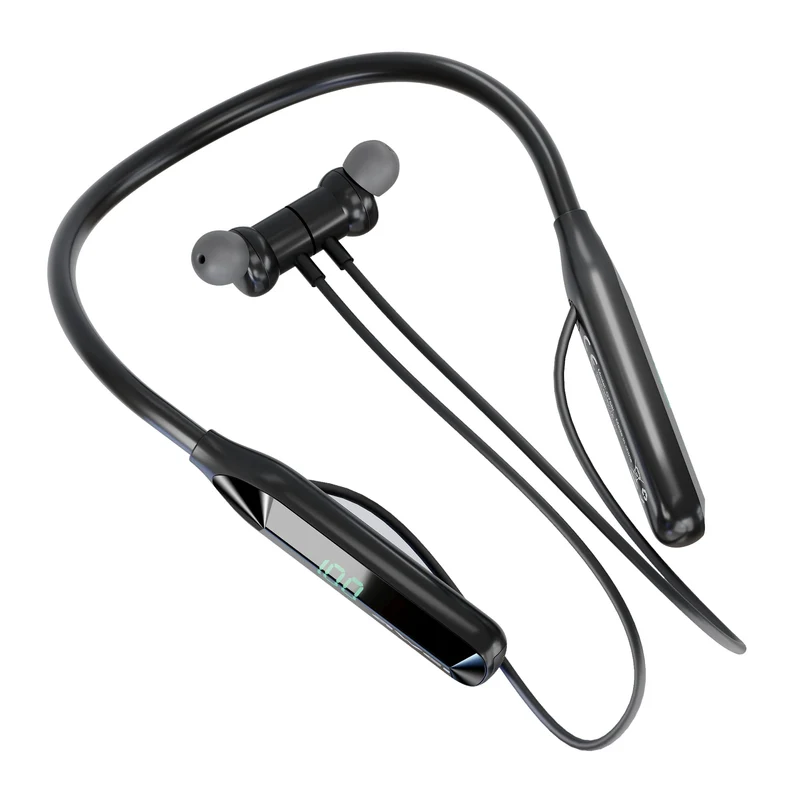 SUGIFT Wireless Headphones Bluetooth 6.0 Neckband with 200-Hour Playtime and Dual Device Connection for Office Gym and Commute, Black