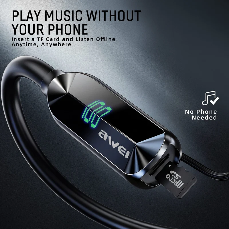 SUGIFT Wireless Headphones Bluetooth 6.0 Neckband with 200-Hour Playtime and Dual Device Connection for Office Gym and Commute, Black
