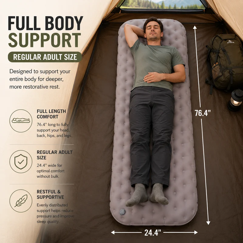 ATEPA GridX 7.2 Ultralight Insulated Sleeping Pad – R‑Value 7.2, 4‑Season Winter & Backpacking Mat