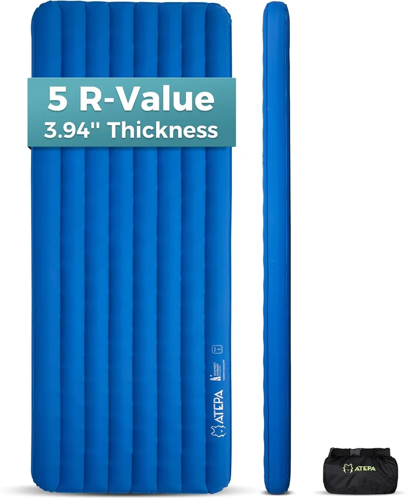 ATEPA EdgeX 5 Ultralight Sleeping Pad – R-Value 5.0, Insulated Inflatable Pad for 3-Season & Winter Backpacking