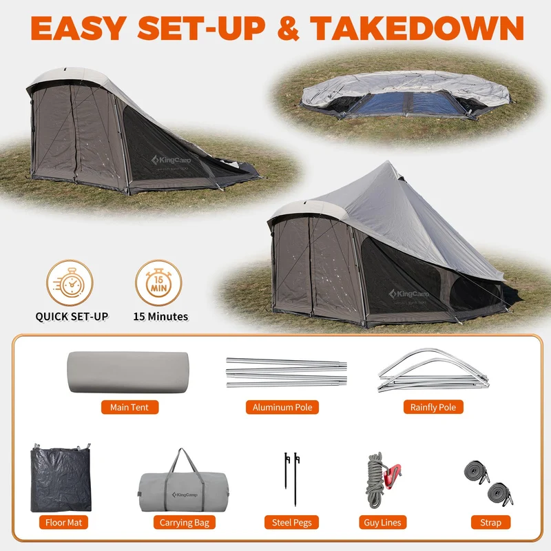 KingCamp KHAN LIGHT 400/ 500 Canvas Bell Tent