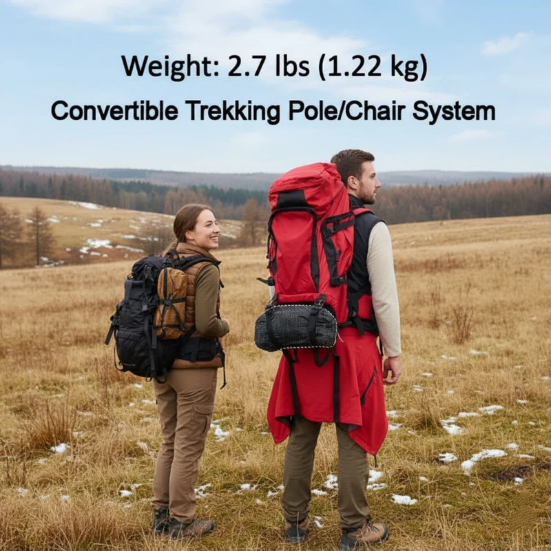 ATEPA 2-in-1 Trekking Pole Chair – Ultralight Convertible Hiking Seat System