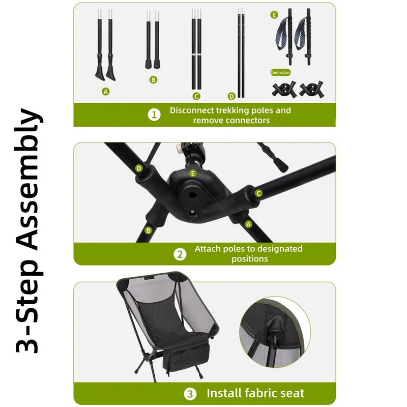 ATEPA 2-in-1 Trekking Pole Chair – Ultralight Convertible Hiking Seat System