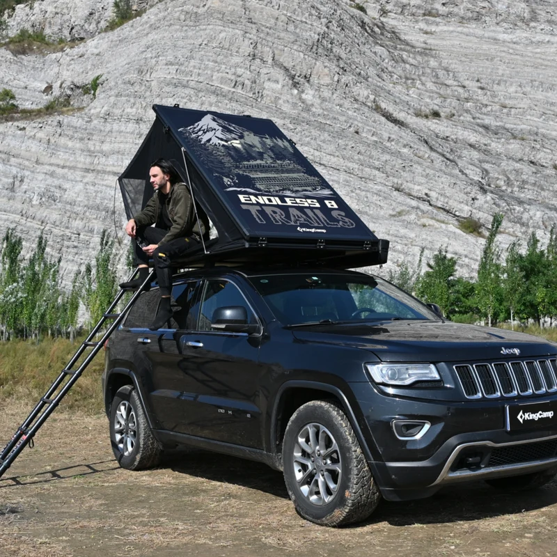 KingCamp ENDLESS 8 Rooftop Tent – 3‑Second Set‑Up, Ultra‑Thin 8cm Hard Shell, Waterproof & Lightweight for SUV/Truck Overlanding