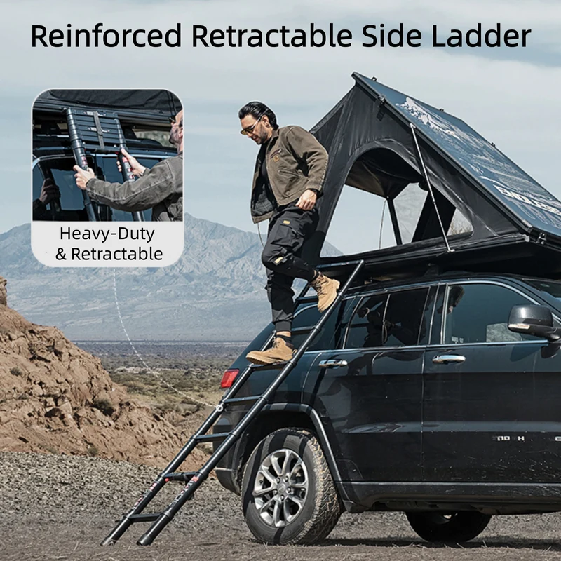 KingCamp ENDLESS 8 Rooftop Tent – 3‑Second Set‑Up, Ultra‑Thin 8cm Hard Shell, Waterproof & Lightweight for SUV/Truck Overlanding