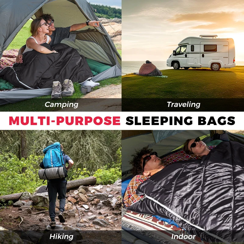 KingCamp FREESPACE 250D Double-Sized Sleeping Bag with 2 Pillows