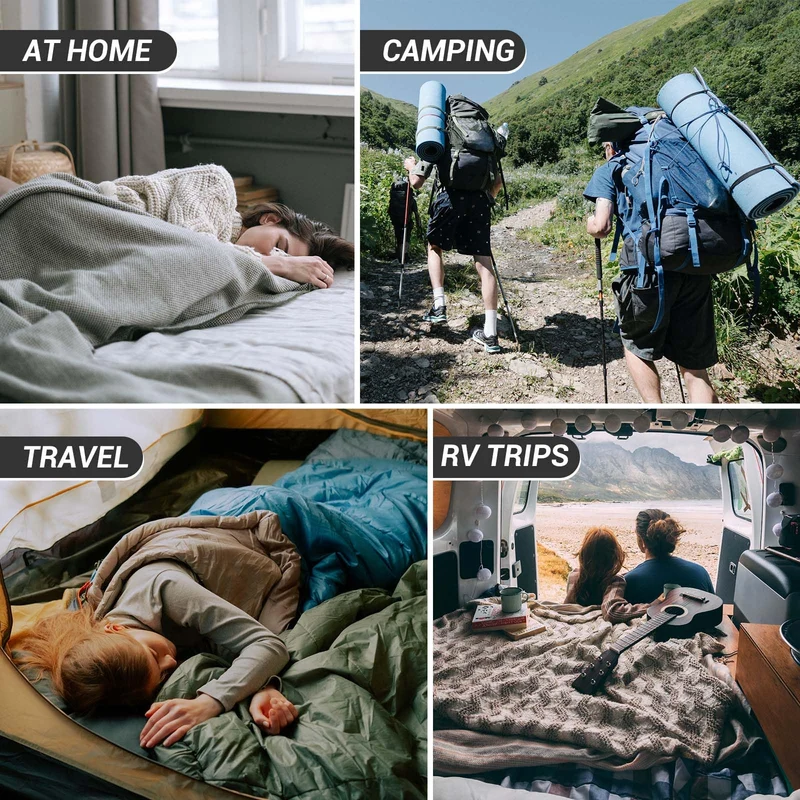 KingCamp FREESPACE Series Sleeping Bags – Roomy Single & Double Camping Bag Black