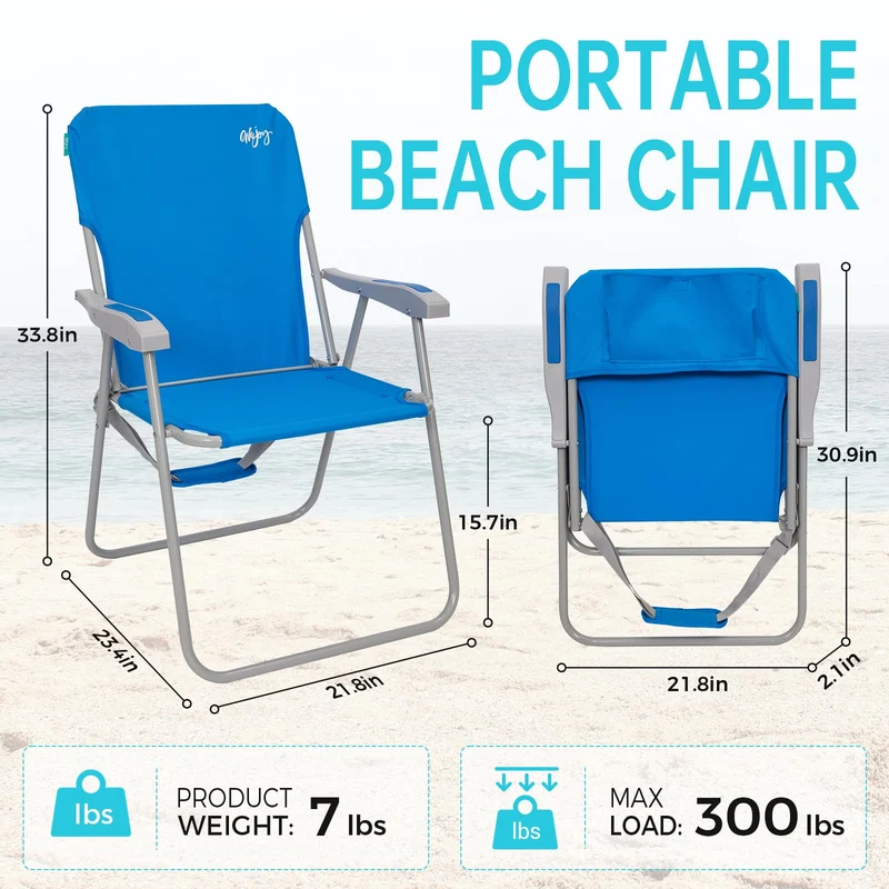 WEJOY Tall Beach Chair Blue