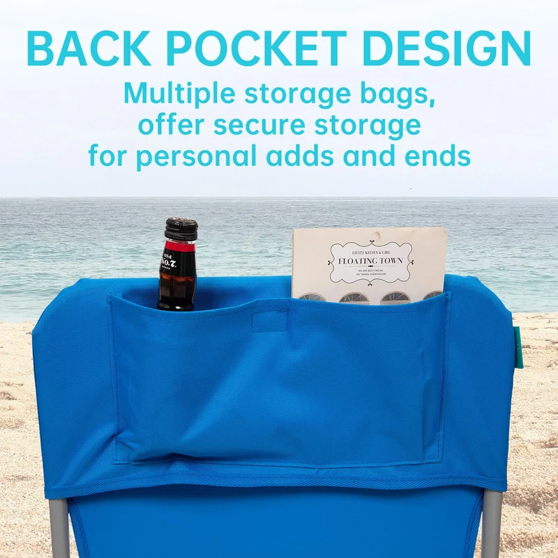 WEJOY Tall Beach Chair Blue