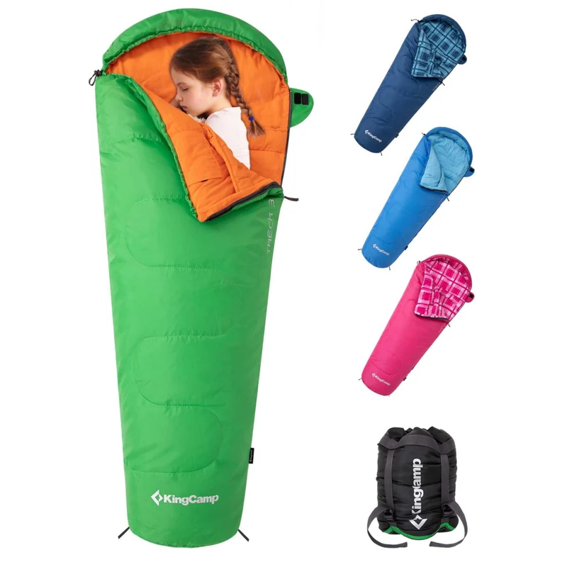 KingCamp Kids Mummy Sleeping Bag - 3-Season Warm & Snug Fit for Camping, Ages 8-12 (up to 4'7" Tall)