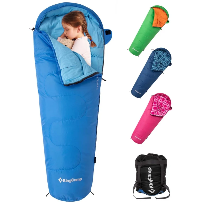 KingCamp Kids Mummy Sleeping Bag - 3-Season Warm & Snug Fit for Camping, Ages 8-12 (up to 4'7" Tall)