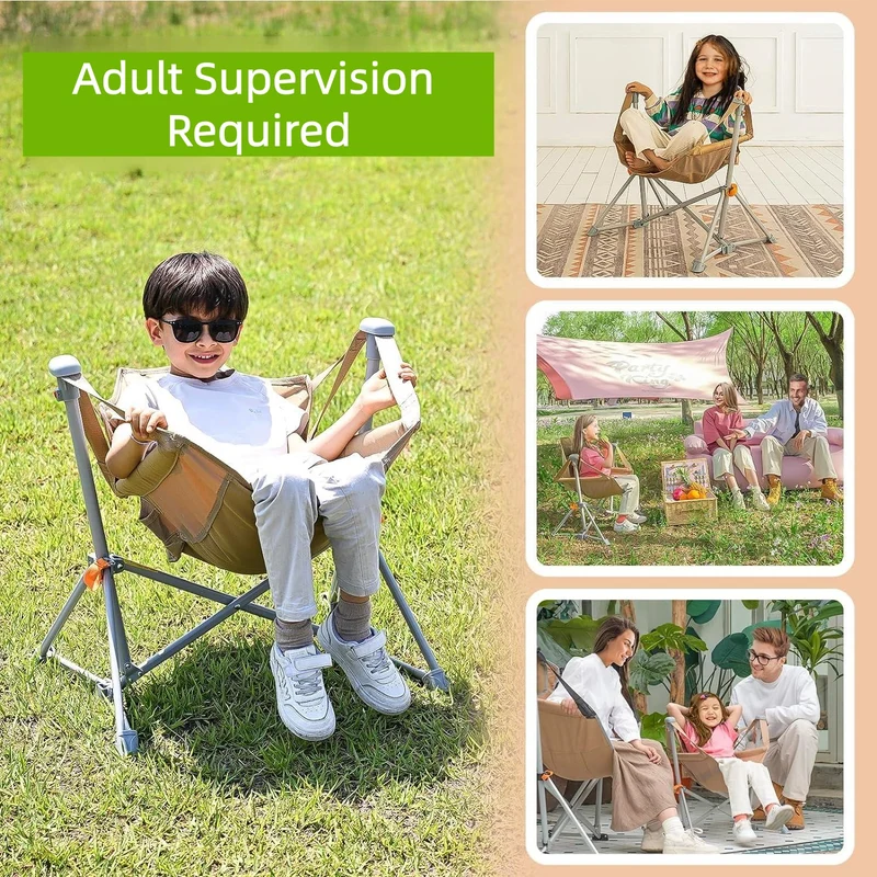 KingCamp Kids Hammock Chair with Stand - Secure Folding Chair for Outdoor & Indoor Use - Perfect for Gift-Giving