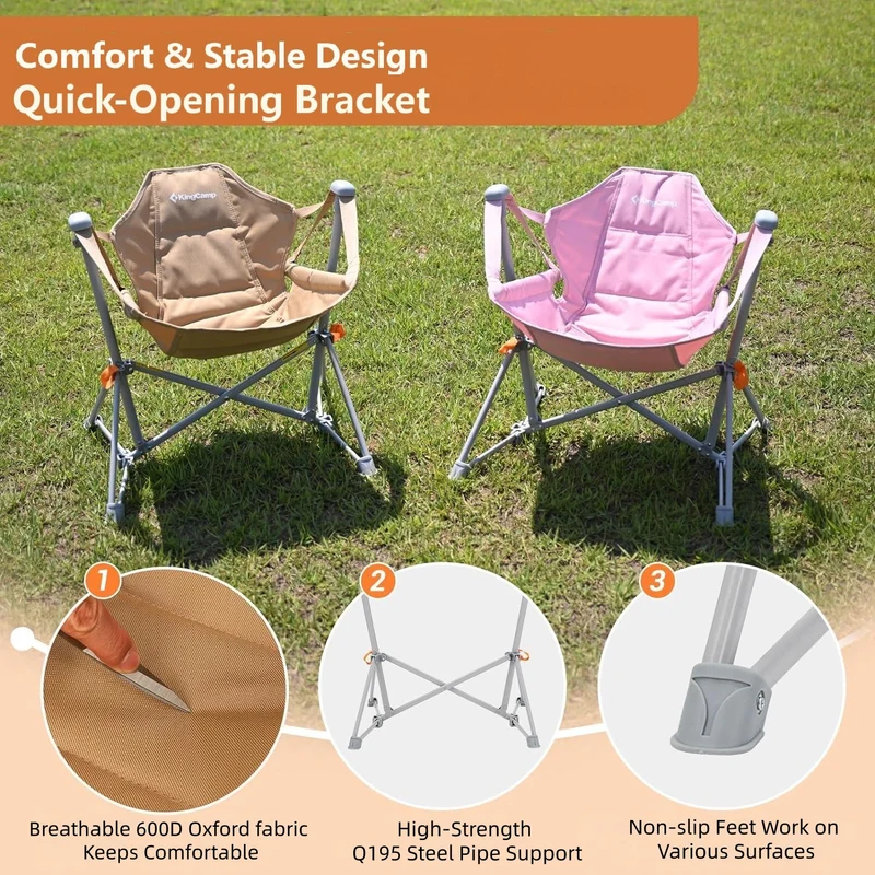 KingCamp Kids Hammock Chair with Stand - Secure Folding Chair for Outdoor & Indoor Use - Perfect for Gift-Giving