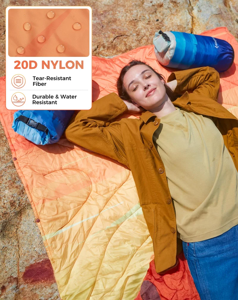 KingCamp SMART 150 XL Ultralight Camping Blanket – Packable, Wearable & Water-Repellent for Outdoor & Stadium Use