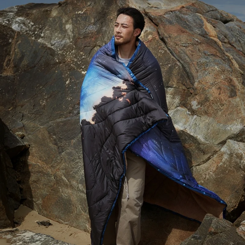 KingCamp Boho Printed Wearable Camping Blanket | Large Sherpa & Water-Resistant Picnic Blanket for Outdoor Concerts, Beach & Travel