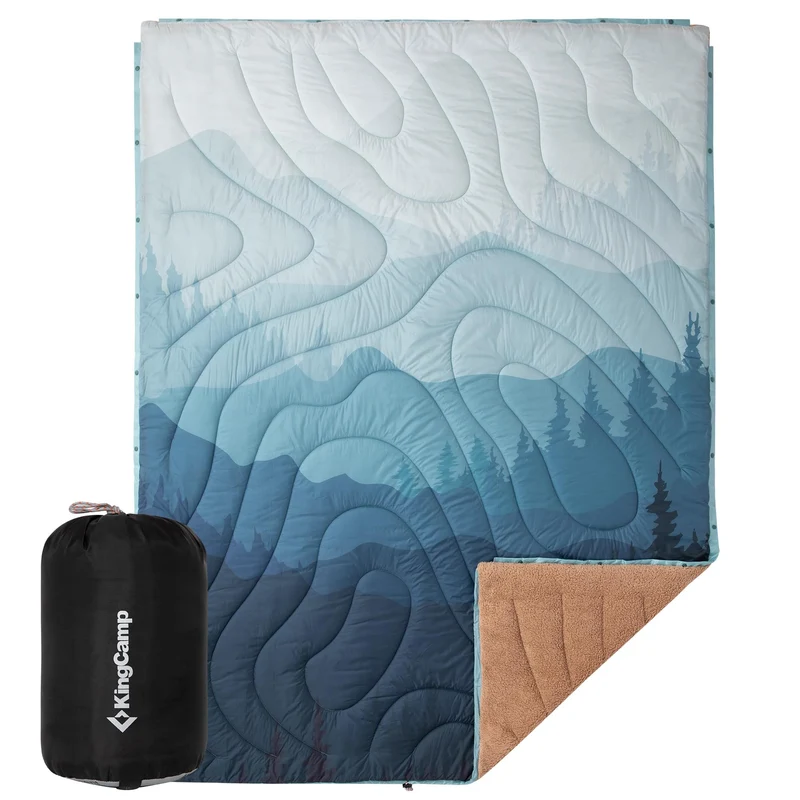 KingCamp Boho Printed Wearable Camping Blanket | Large Sherpa & Water-Resistant Picnic Blanket for Outdoor Concerts, Beach & Travel