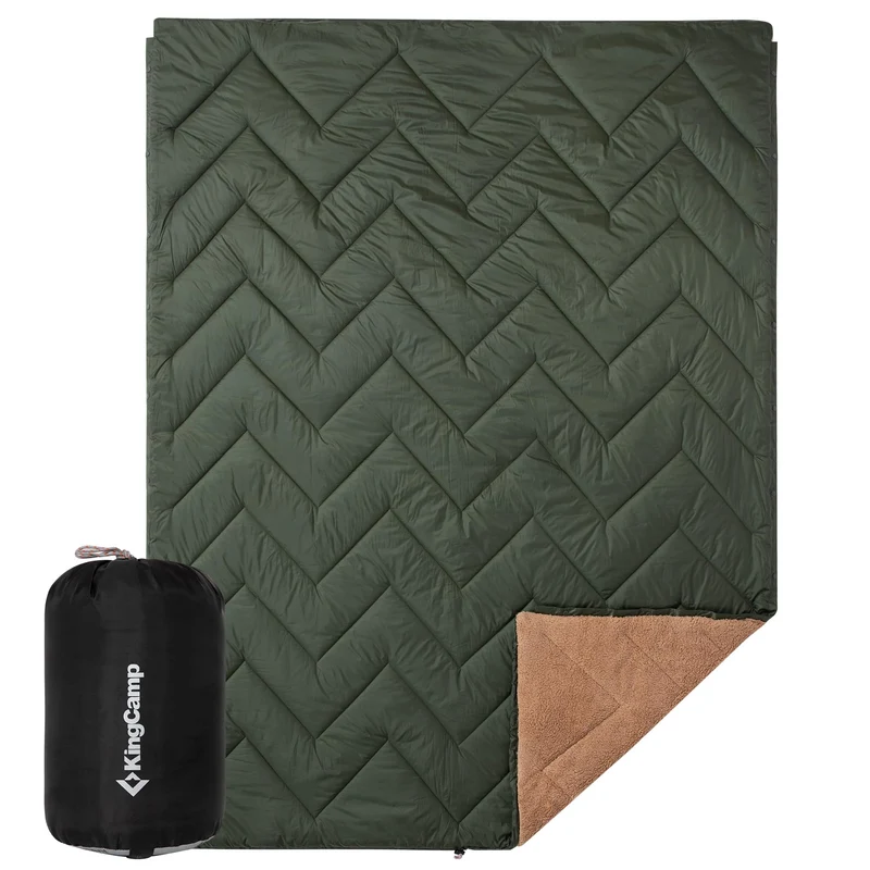 KingCamp Sherpa Sleeping Bag Blanket | 2-in-1 for Camping, Car & Home | Lightweight & Packable