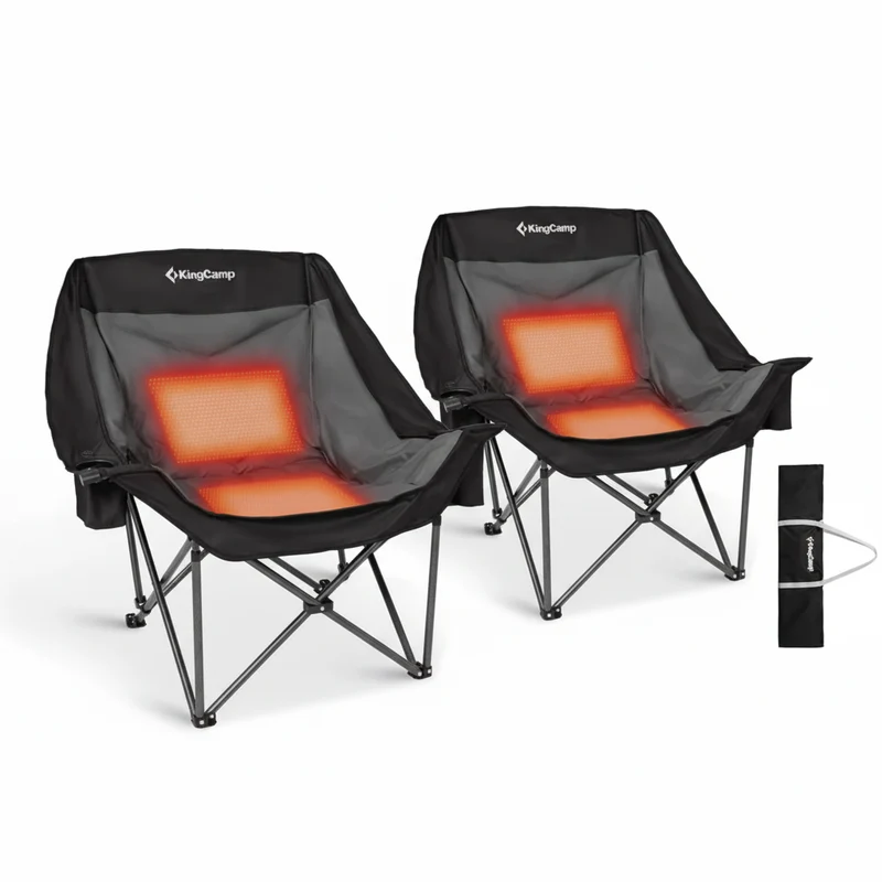 KingCamp CANNA C10 PLUS Heated Camping Chair - Oversized Single Chair with 3 Heat Settings