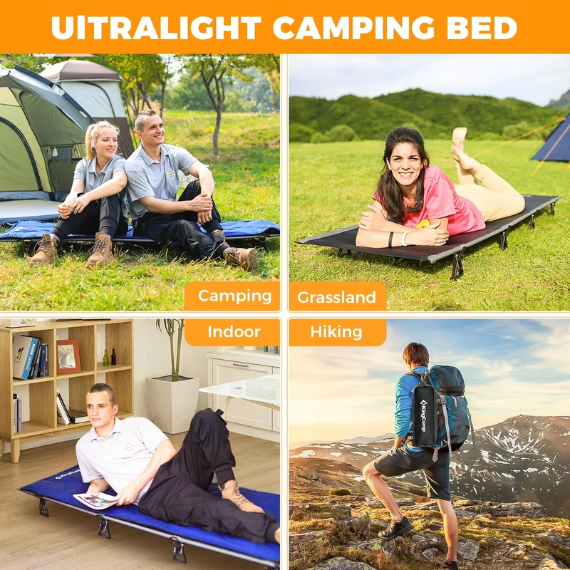 KingCamp Ultralight Folding Camping Cots with Mattress Pad
