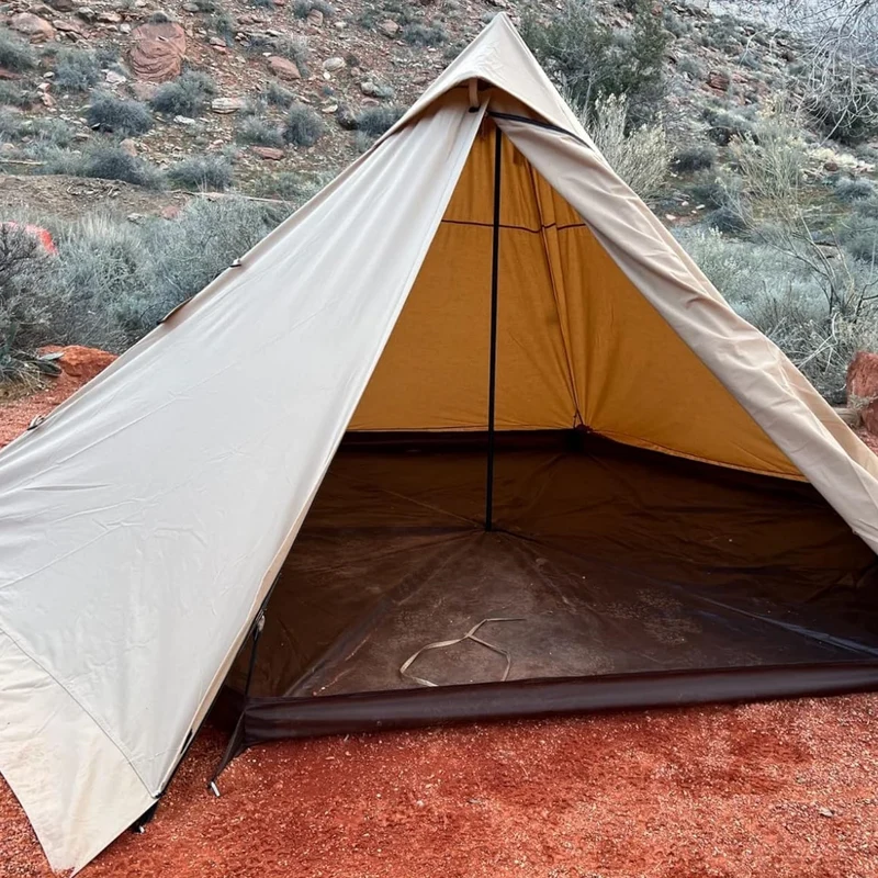 KingCamp TURINO Canvas Teepee Hot Tent with Stove Jack