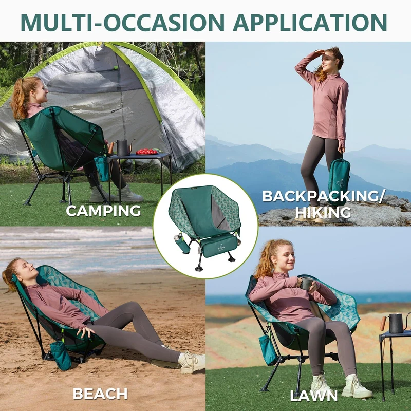 ATEPA Ultralight Backpacking Chair - 440lb Capacity, Compact Folding Camp Chair