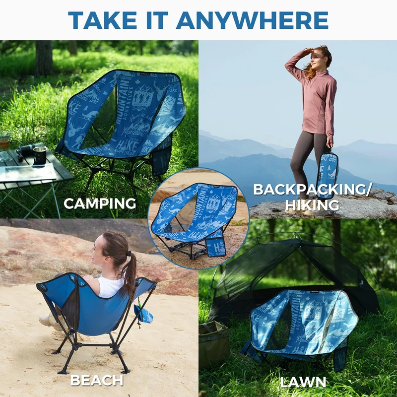 ATEPA Ultralight Backpacking Chair - 440lb Capacity, Compact Folding Camp Chair