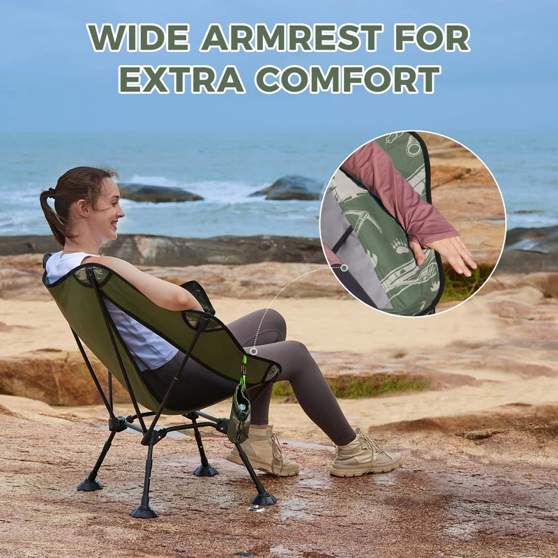 ATEPA Ultralight Backpacking Chair - 440lb Capacity, Compact Folding Camp Chair