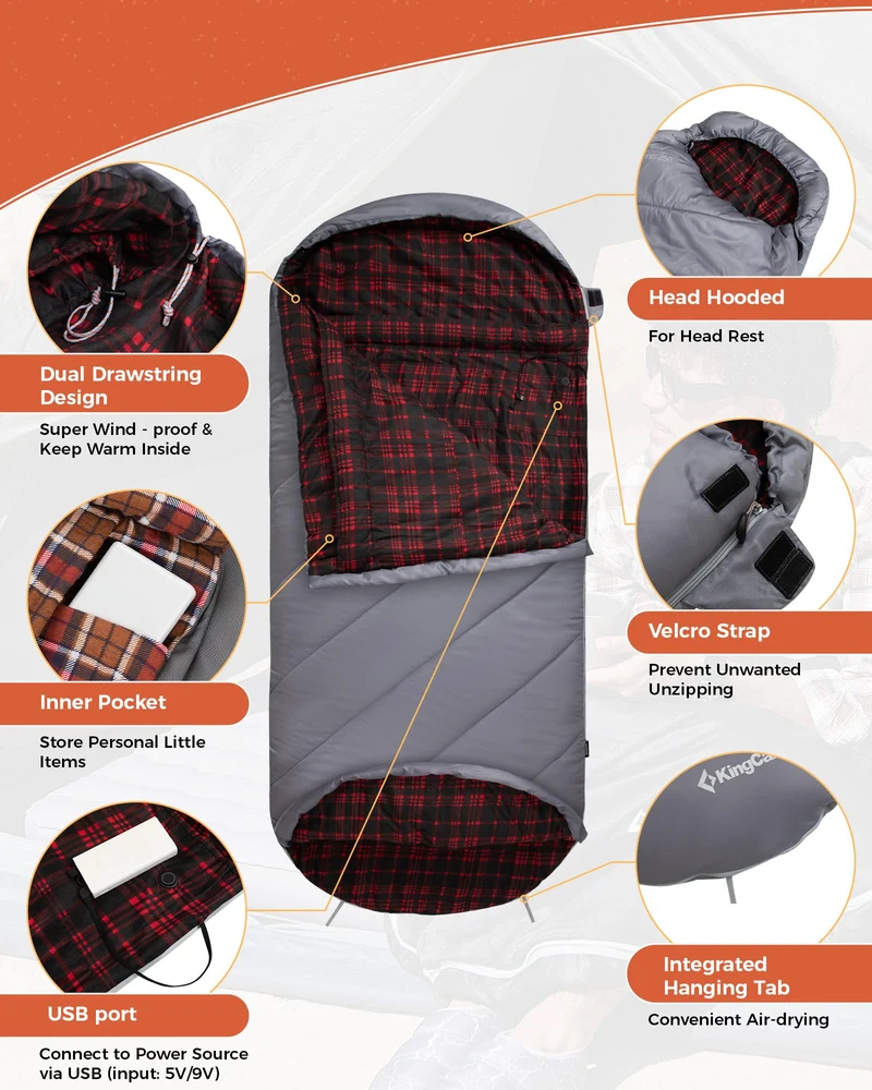 KingCamp FREESPACE HEATING 250 Heated Sleeping Bag