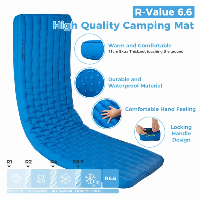 ATEPA All-Season Ultralight Insulated Sleeping Pad R-Value 6.6
