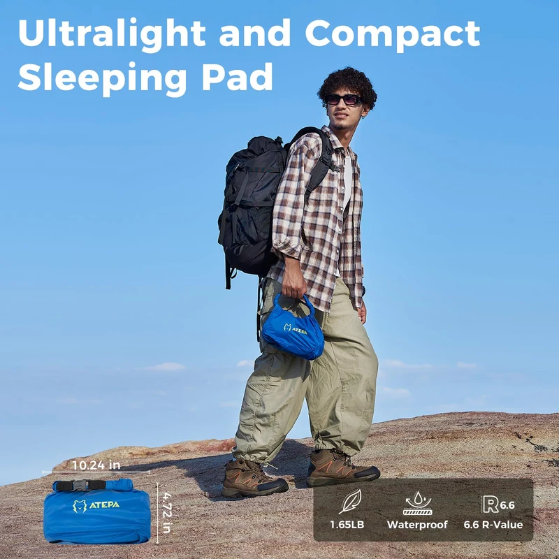 ATEPA All-Season Ultralight Insulated Sleeping Pad R-Value 6.6