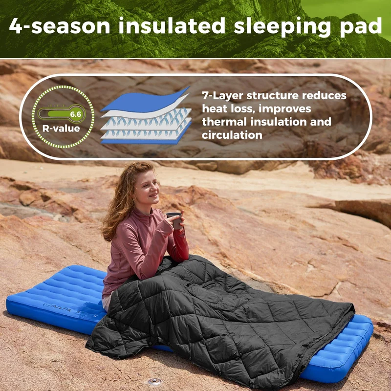 ATEPA All-Season Ultralight Insulated Sleeping Pad R-Value 6.6