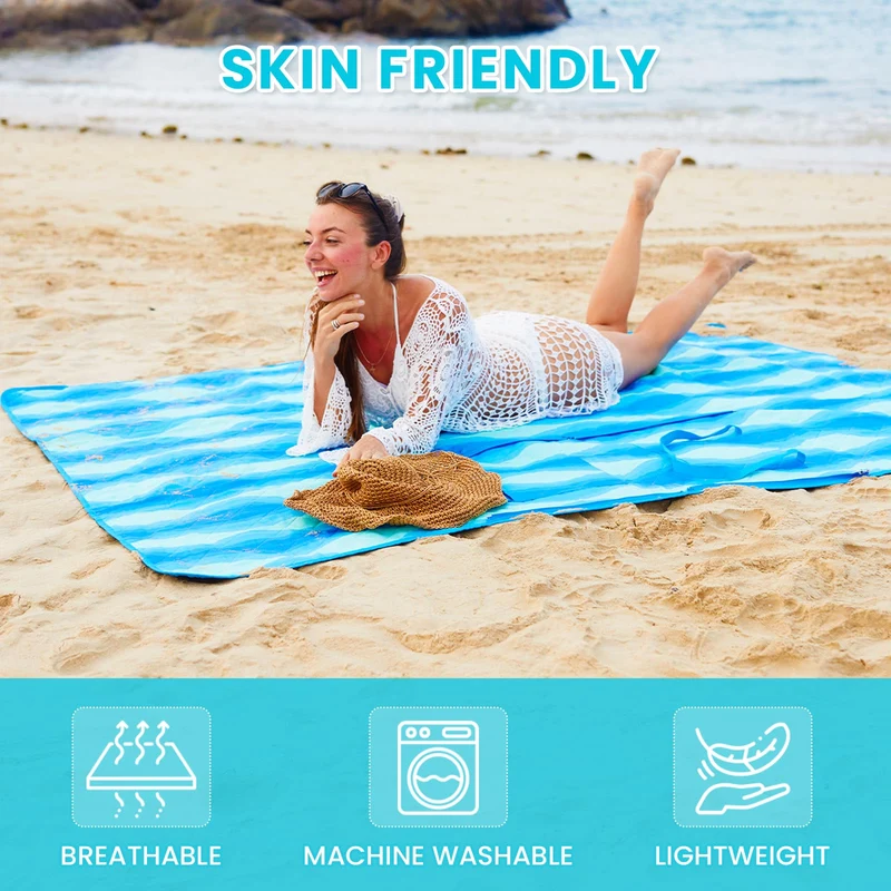 WEJOY Waterproof Picnic Blanket – Sandproof Beach Mat for 4 Adults