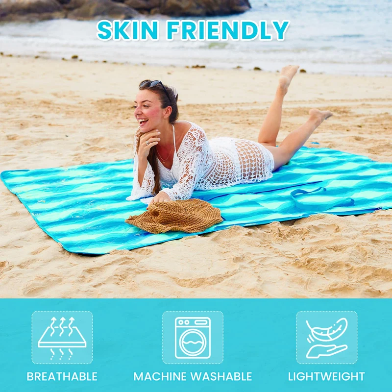 WEJOY Waterproof Picnic Blanket – Sandproof Beach Mat for 4 Adults