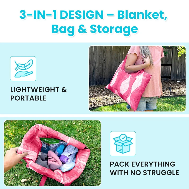 WEJOY Waterproof Picnic Blanket – Sandproof Beach Mat for 4 Adults