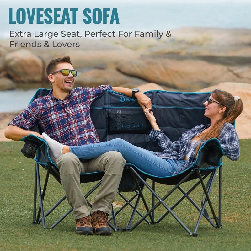 FUNDANGO 2-Person Oversized Padded Loveseat with Cooler