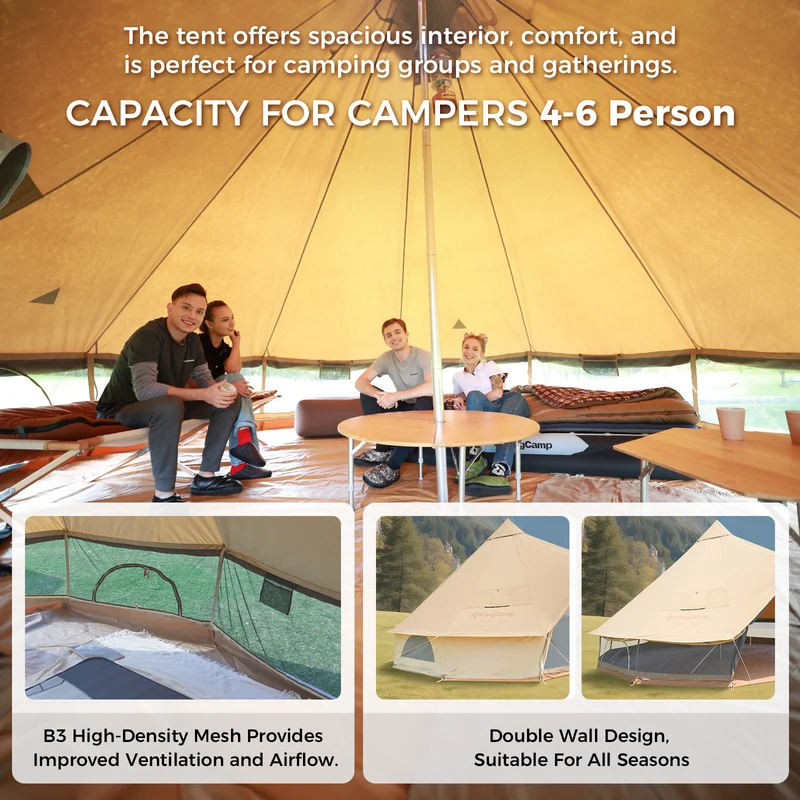 KingCamp KHAN 400/ 500 Canvas Bell Tents