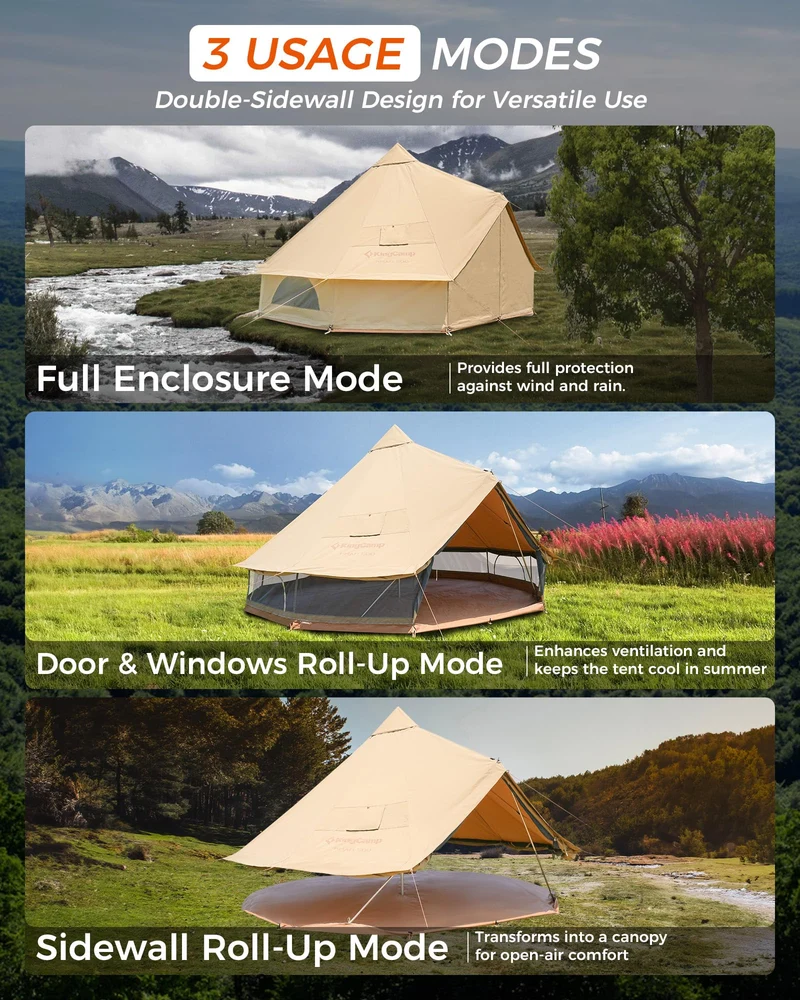 KingCamp KHAN 400/ 500 Canvas Bell Tents