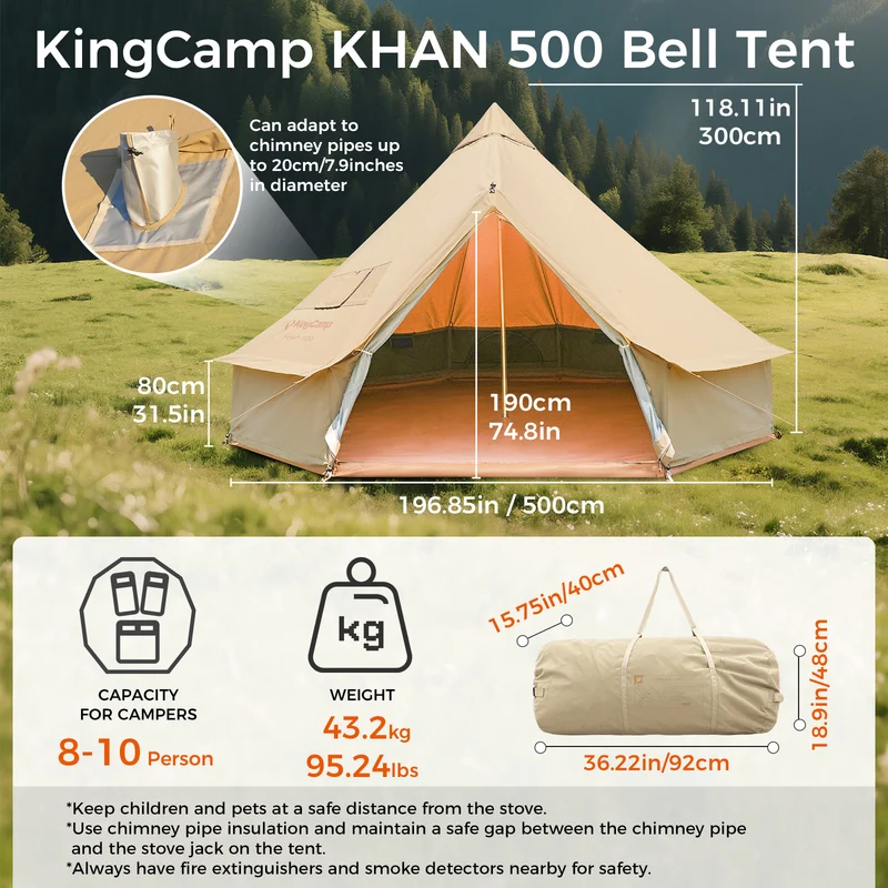 KingCamp KHAN 400/ 500 Canvas Bell Tents