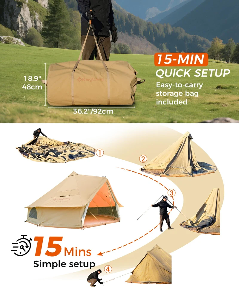KingCamp KHAN 400/ 500 Canvas Bell Tents