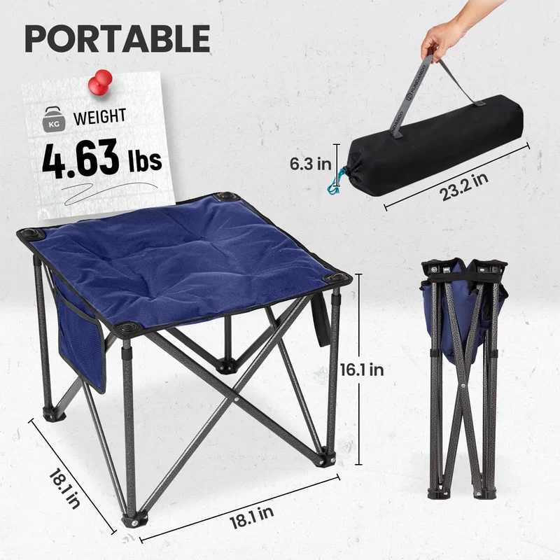 FUNDANGO Heavy-Duty Folding Camp Stool with Padded Seat
