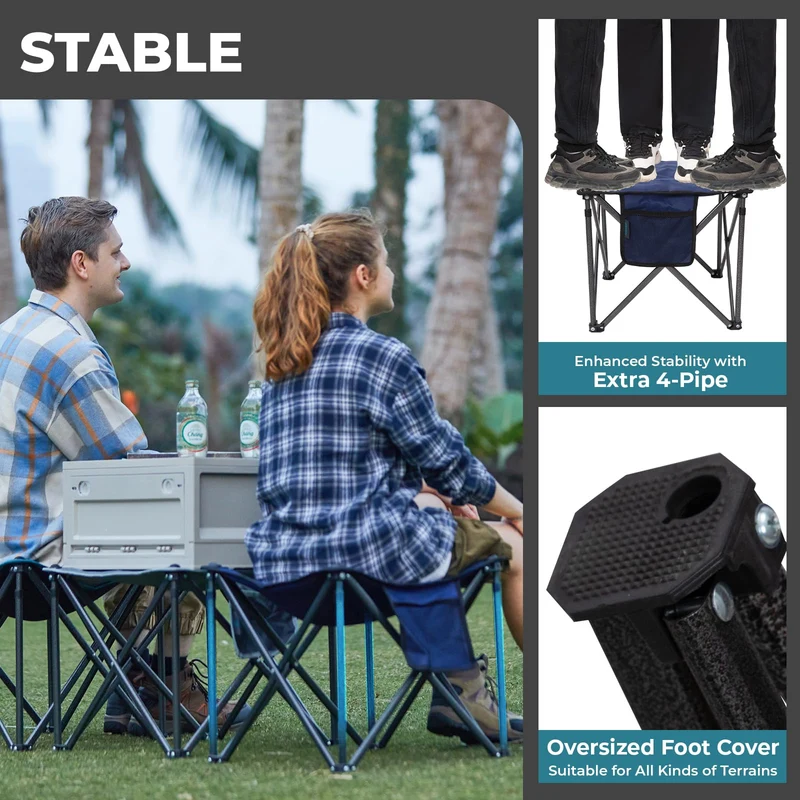 FUNDANGO Heavy-Duty Folding Camp Stool with Padded Seat