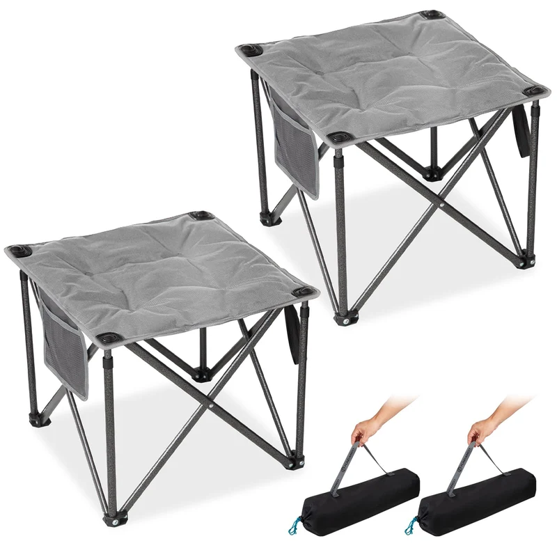 FUNDANGO Heavy-Duty Folding Camp Stool with Padded Seat
