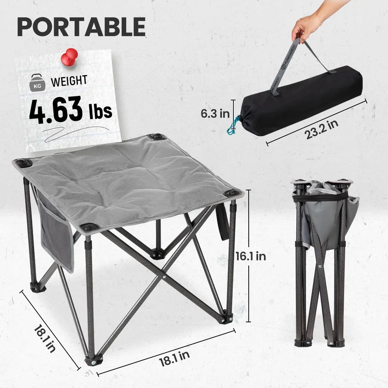FUNDANGO Heavy-Duty Folding Camp Stool with Padded Seat