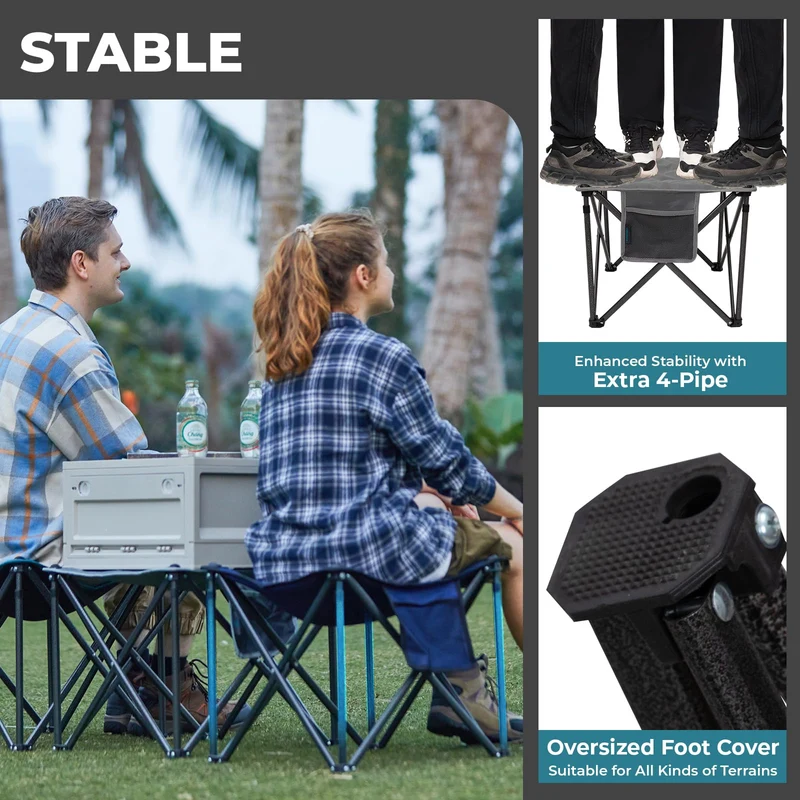 FUNDANGO Heavy-Duty Folding Camp Stool with Padded Seat