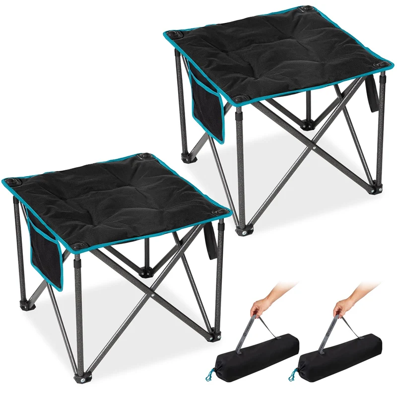 FUNDANGO Heavy-Duty Folding Camp Stool with Padded Seat