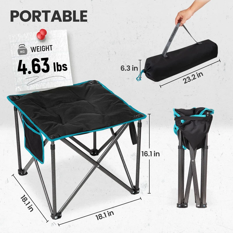 FUNDANGO Heavy-Duty Folding Camp Stool with Padded Seat